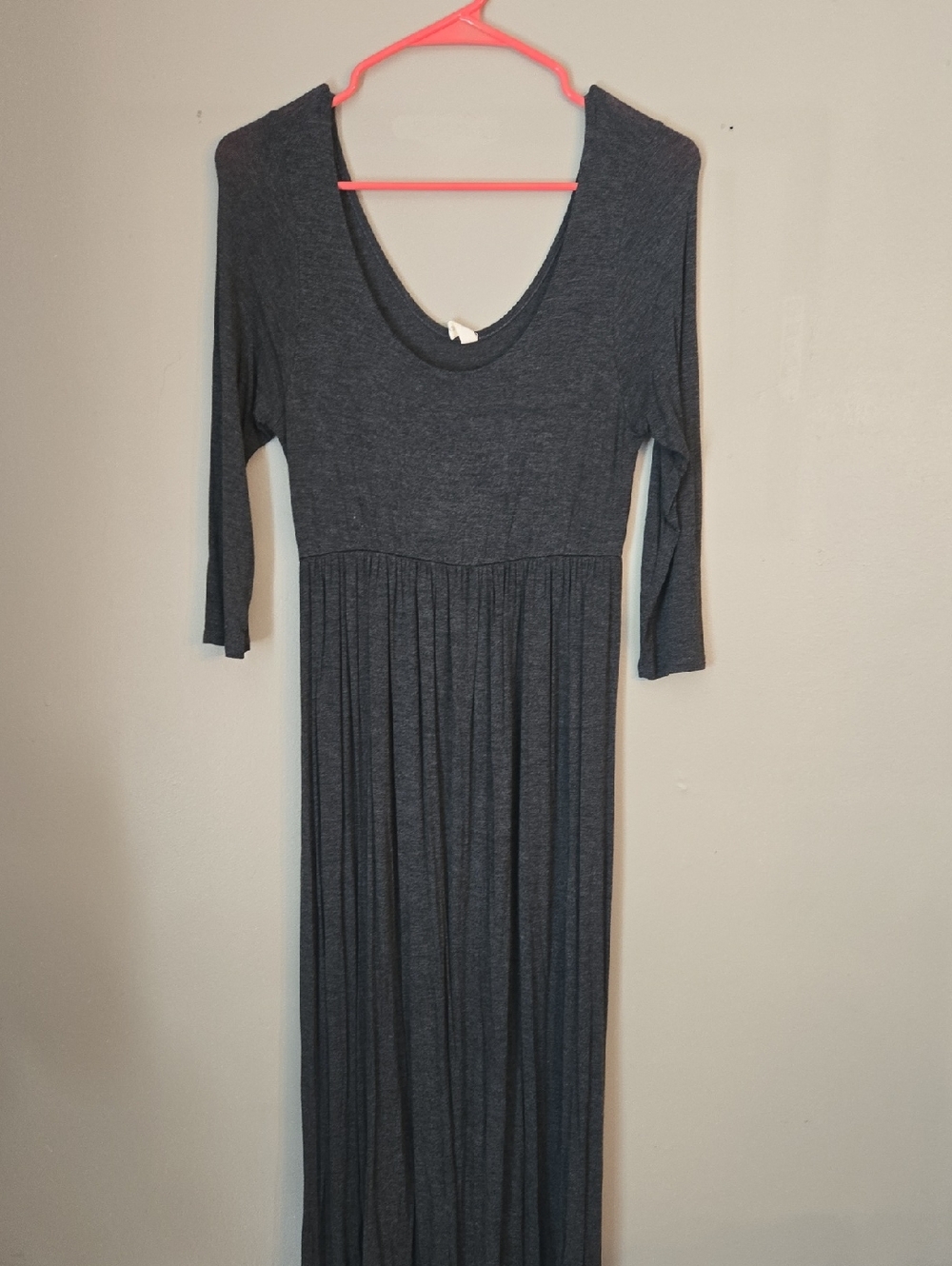 Pinkblush - Charcoal Scoop Neck Maxi Dress